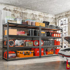 REIBII 48" W Garage Shelving Heavy Duty 2550 LBS Storage Shelves 4 Tier Heavy Duty Shelving, Adjustable Metal Shelves, Industrial Shelf for Garage, Warehouse, Pantry, 48" W x 60" H x 24" D